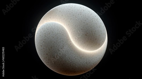 Glowing Yin Yang Sphere Abstract Animation