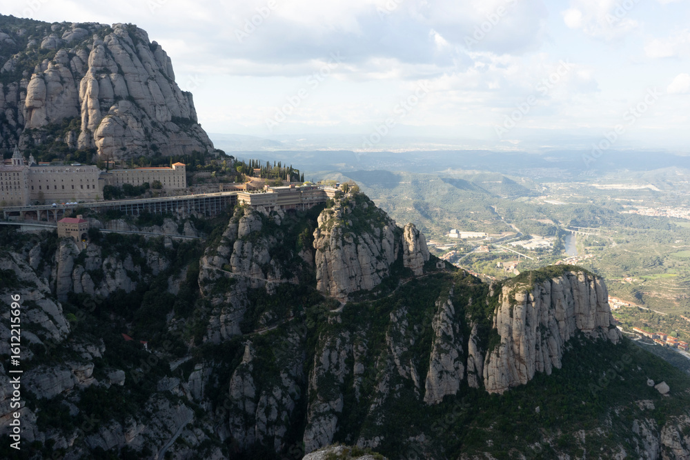Naklejka premium Montserrat Monastery in Barcelona, Spain: A Scenic View
