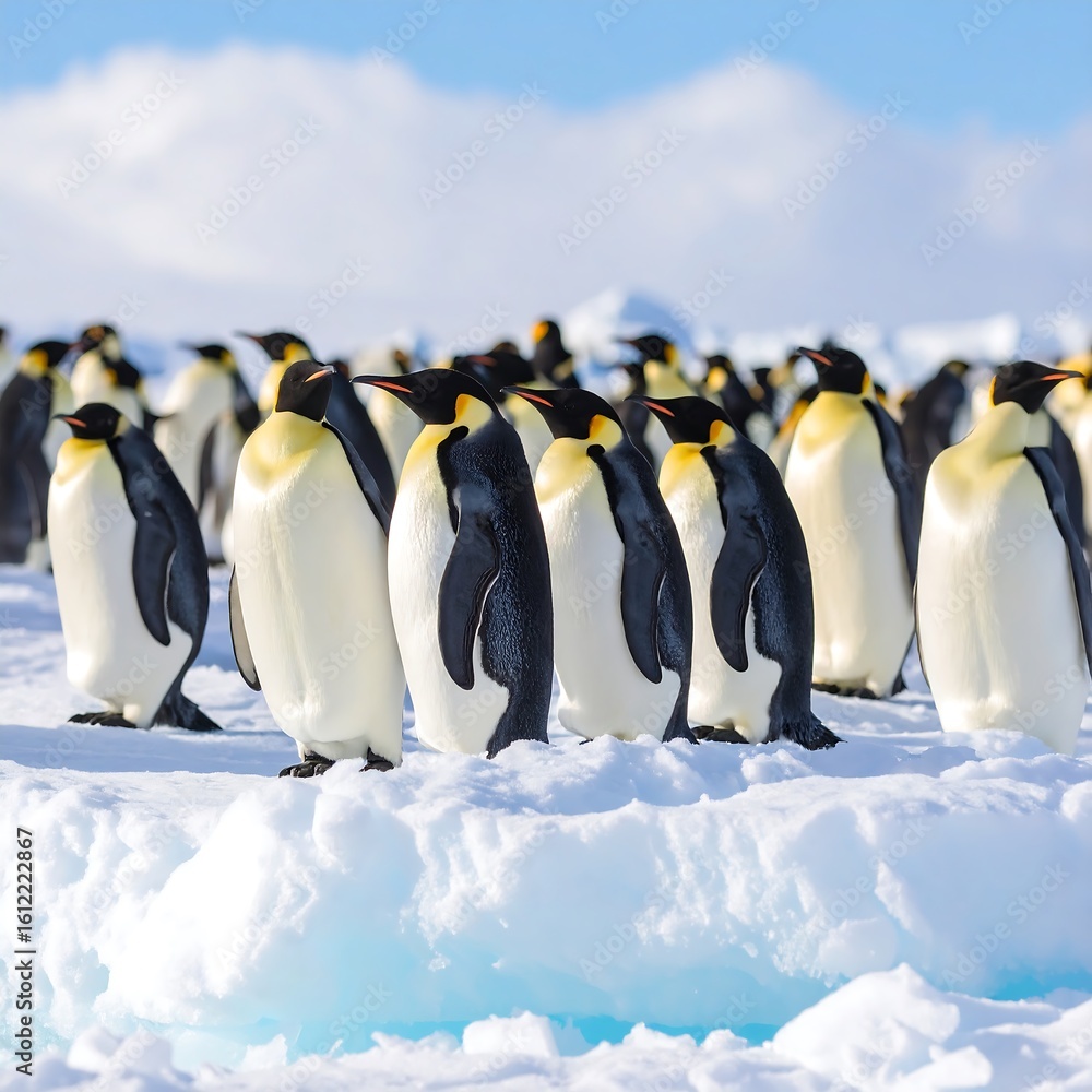Obraz premium Penguins on ice