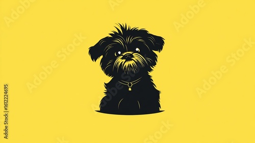 Professional Silhouette of Cute Shih Tzu Dog Character Logo