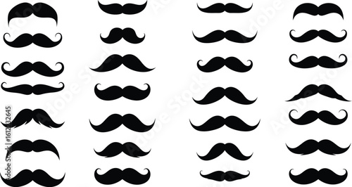 Black Moustache Collection - AI Generative

