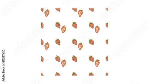 Whimsical strawberry pattern design, perfect for summer projects, children's themes, and creating delightful surface textures