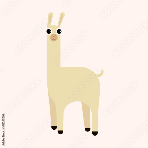 Charming Alpaca Design: Simple Farm Creature Art. A clean vector image of a friendly camelid, perfect for nursery decor or educational materials