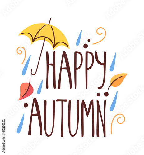 Happy autumn welcome label design