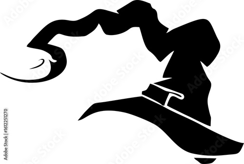 Wallpaper Mural simple graphic drawing of halloween witch hat, black silhouette, logo, design Torontodigital.ca