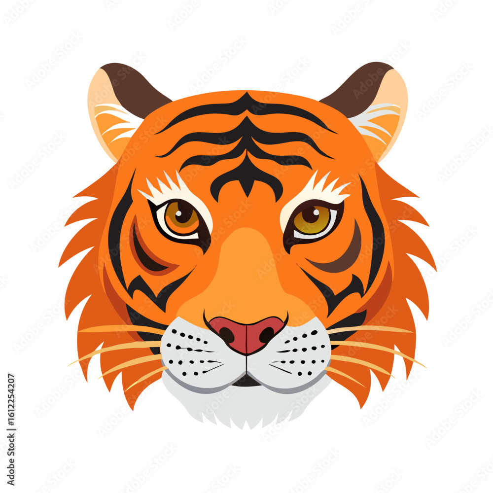 Fototapeta premium A stylized illustration of a tiger's head.