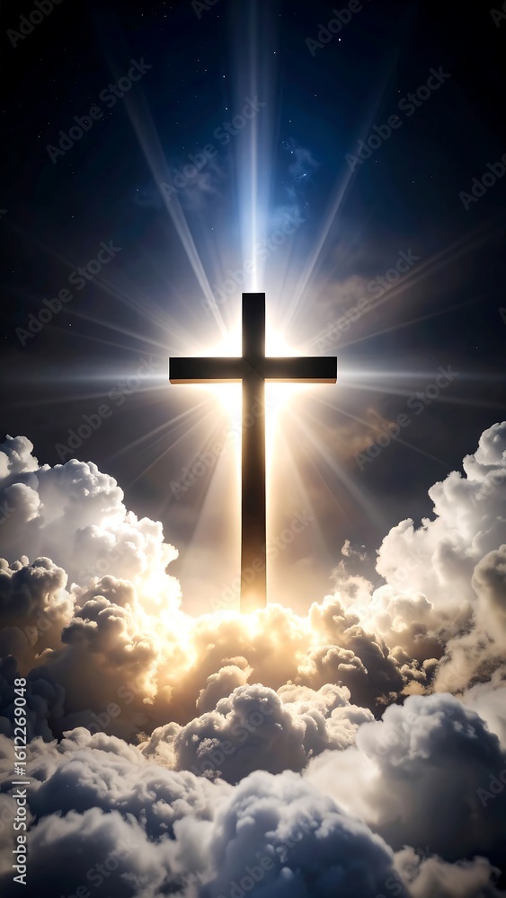 Cross in a radiant sky Cross in a radiant sky