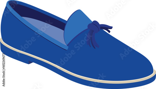 Stylish blue loafer shoe vector