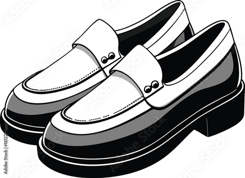 Classic loafer shoes vector illustration