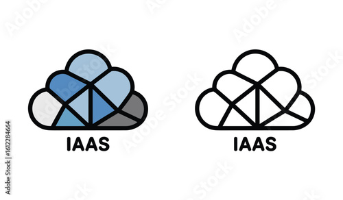 IaaS Infrastructure as a Service Cloud Computing Icons and Vector Illustration