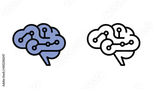 Artificial Intelligence Brain Icon Representations Digital Connection Neural Network Technology