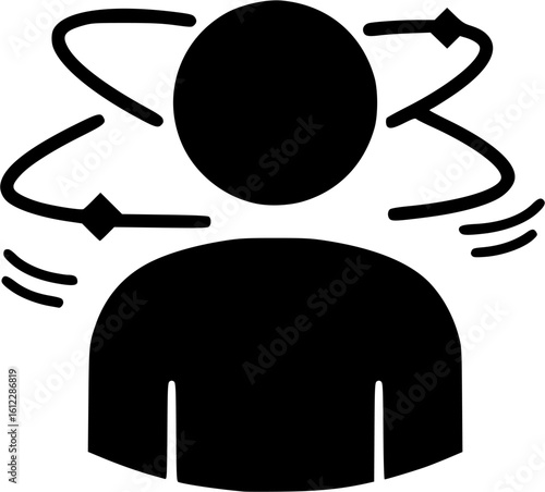 Dizzy person outline icon vector
