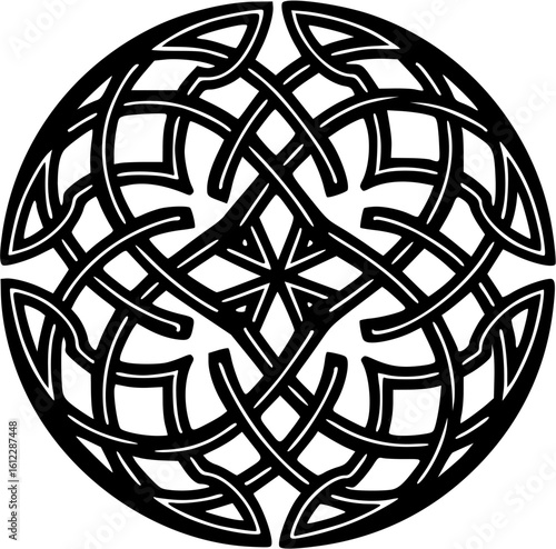 Celtic knot pattern outline icon vector
