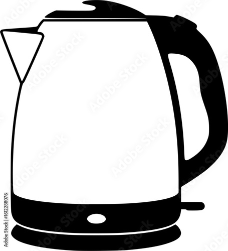 Electric tea kettle outline icon vector
