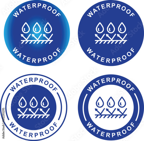 100% Waterproof Sticker – Vector Stamp Icon for Labels and Product Branding