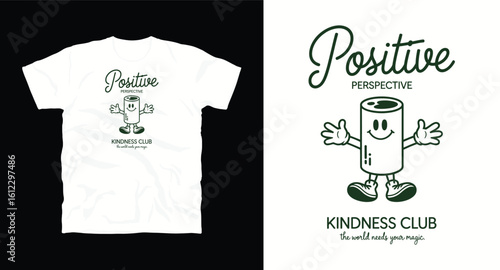 Positive kindness club typography motivational vector graphic t-shirt design print