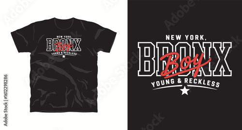 Bronx, Brooklyn, New york boy typography vector graphic t-shirt design print