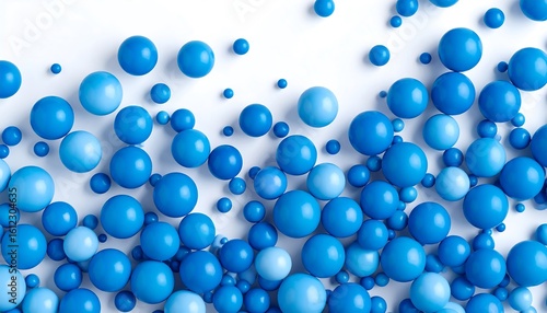 Abstract blue spheres on white background