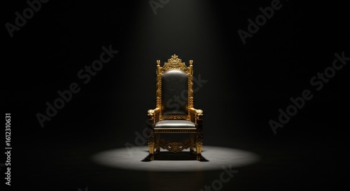 Throne in spotlight