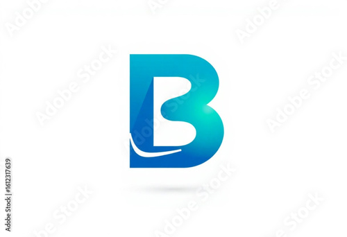 Letra "B" azul água.