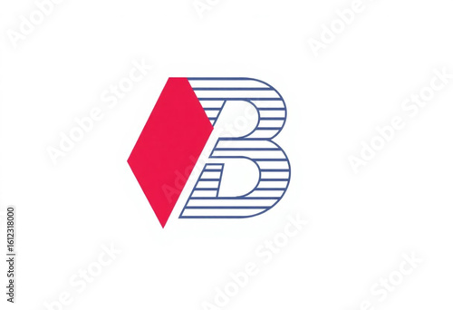 Letra "B" com design vermelho.