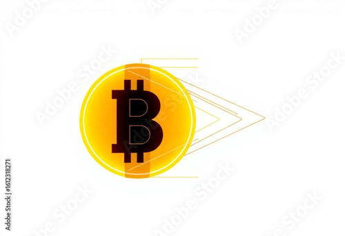Letra "B" preto com amarelo. Bitcoin vetor. Gerado por IA.
