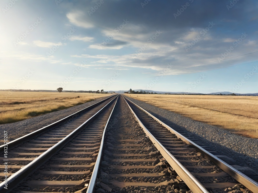 Fototapeta premium railway tracks in the countryside