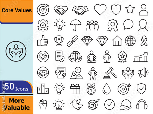 Core Values Line Icons Set