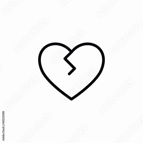 heart break icon sign vector