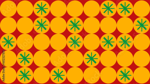 Seamless Abstract Carrot Pattern with Green Leaves. Vector illustration is perfect for use in textile prints, packaging, wallpapers, branding materials, and digital design projects.