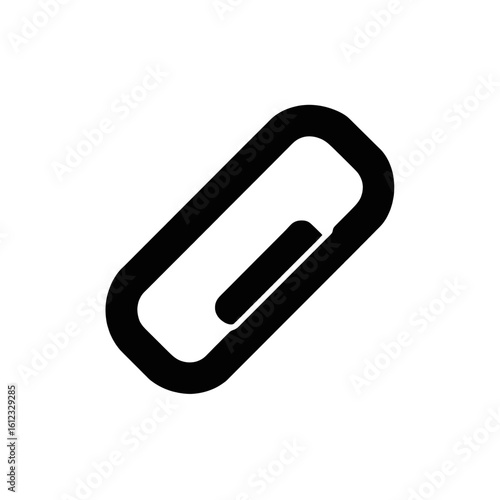 Essential Black Paperclip Icon Graphic Representing Document Attachment, Office Organization, and Digital File Linking Symbol for Various Applications