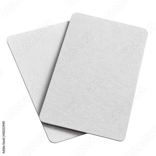 Two blank cards isolated on transparent background