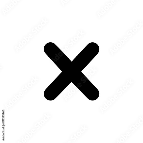 Simple Black Letter X Symbol on a White Background, Graphic Design Element for Various Projects