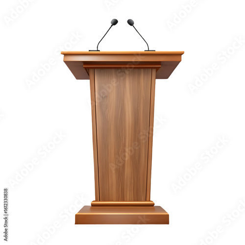 Press conference podium isolated on transparent background PNG icon isolated with transparent background