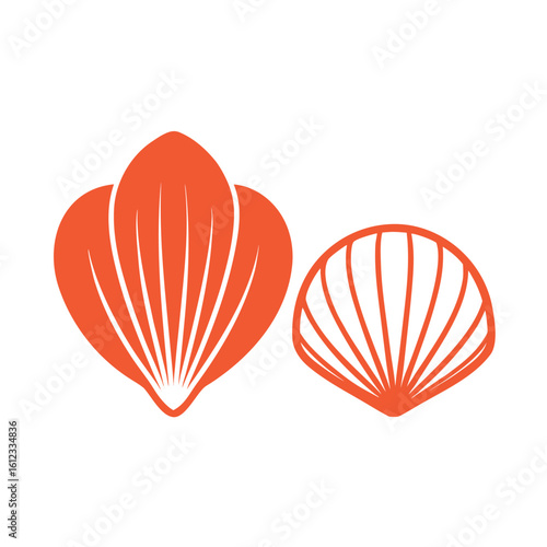 Marine Shell Stamp Set in Filled and Outline Styles