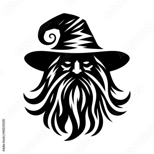 Wizard Graphic Logo in Monochrome