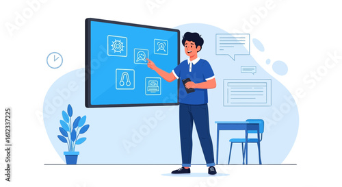 Explaining Modern Digital Tools Presentation by A Young Professional Man