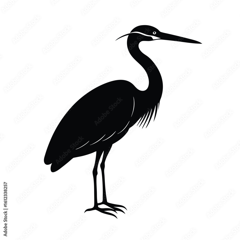 Fototapeta premium Black heron silhouette
