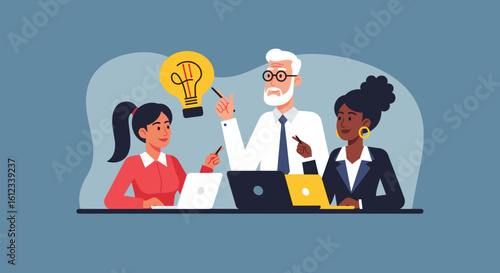 Diverse business team brainstorming, perfect for websites, presentations, and marketing materials.