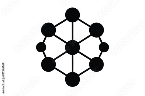 molecular structure vector icon silhouette illustr