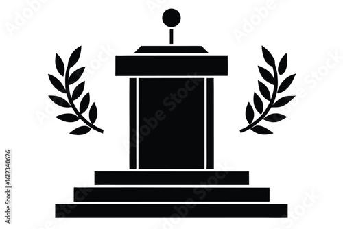podium vector icon silhouette illustration