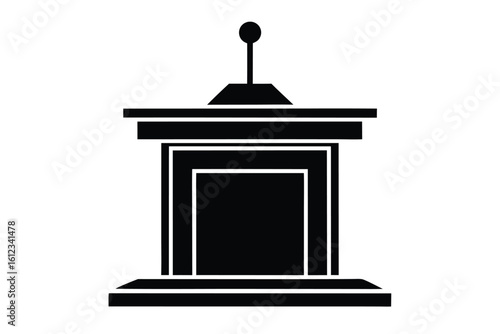 witness stand vector icon illustration