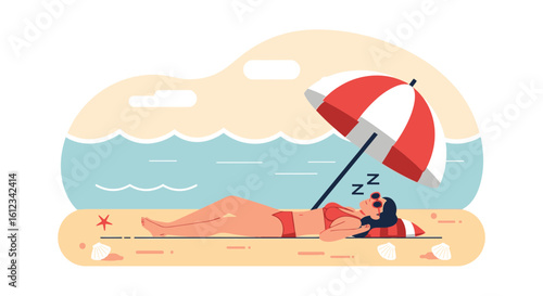 Dreamy Beach Nap Tranquil Summer Escape Under the Shade