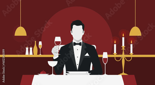 Elegant Dinner In A Formal Setting At A Fine Dining Restaurant