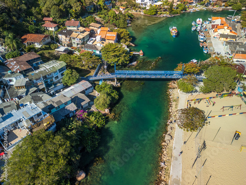 Aerial View of Barra da Lagoa Bridge in Florianópolis, Santa Catarina Brazil