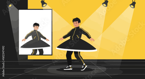 Artistic Impression Of A Figure On Stage With A Unique Costume