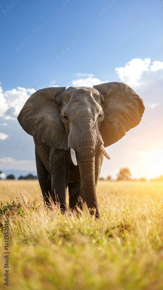 Fototapeta premium Elephant in golden field