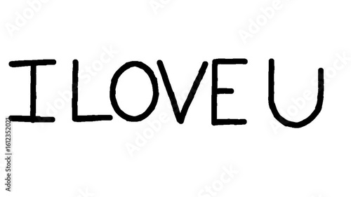 i love you text writing video