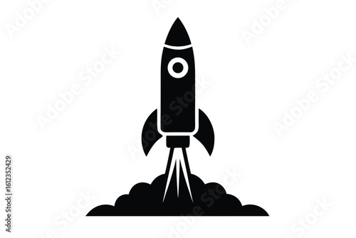 rocket launch icon vector icon illustration