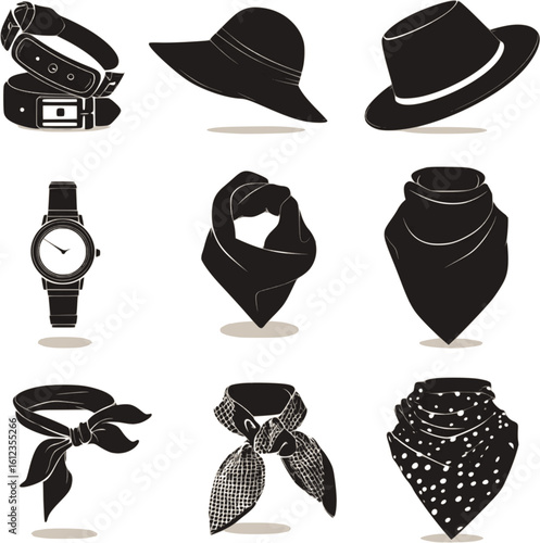 Minimalist Fashion Elements Icon Set
